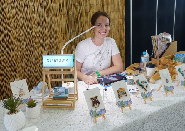 Natalie Forder, Lost Kiwi, displayed her handcrafted jewellery and showed some of her techniques