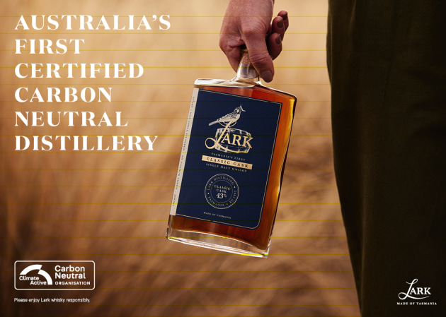 Tasmania's Lark Distilling Co has been recognised as Australia&rsquo;s first carbon neutral distillery, with its operations having no net negative impact on the climate.