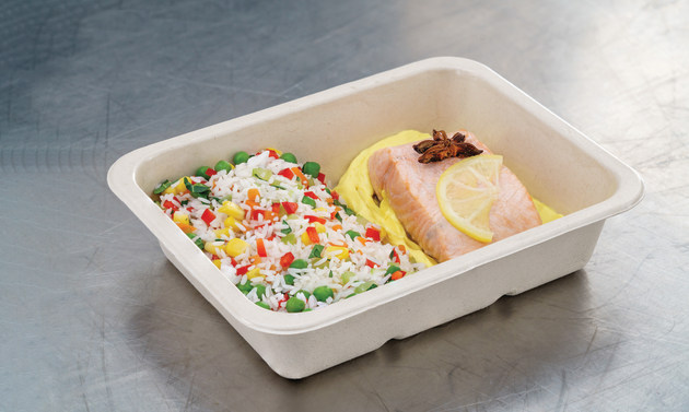 Pac Food lined sugarcane trays can be classified as &lsquo;Recyclable&rsquo; under the Australasian Recycling Label Program. Image: Pac Food