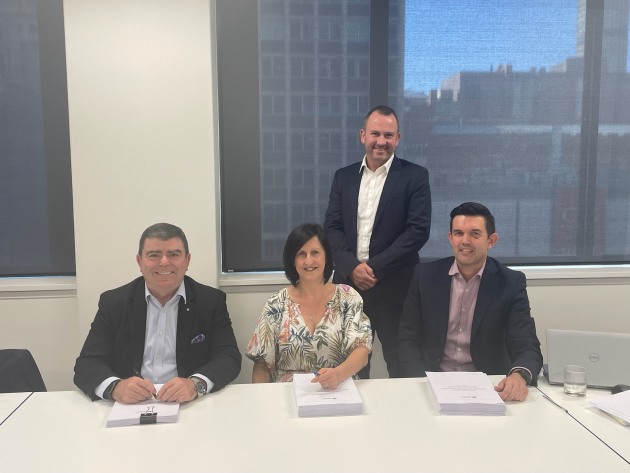 Pictured from left to right - Brendan Sowry, CPB General Manager, Defence; Jo Morritt, Defence Capital Facilities and Infrastructure Project Director; Jeff Collins, Downer General Manager Precinct Upgrades & New Energy; and Michael Franks, Downer Defence Sector Leader.
Credit: Downer