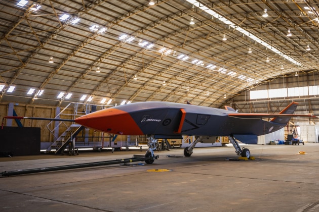 The Boeing Airpower Teaming System during first flight testing at Woomera Range Complex. (Supplied)