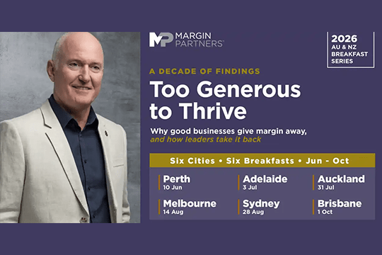 Margin Partners will take 10 years of margin findings public for the first time in a six-city breakfast series across ANZ running from June to October.