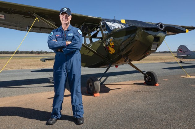 Air Chief Marshal Mark Binskin with his O-1 Birddog at Temora. (Department of Defence / CPL Kylie Gibson)
