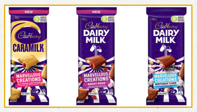 Cadbury has released three new Marvellous Creations flavours. 
Image; Mondelez