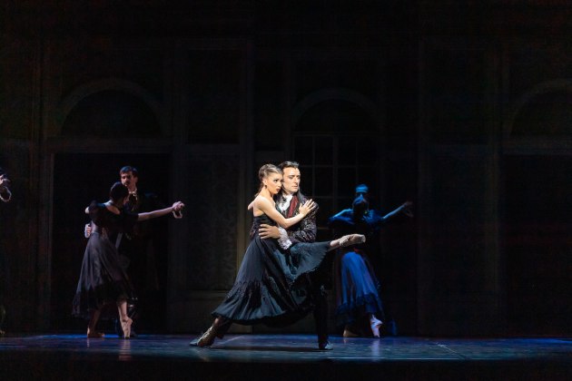 Matthew Lehmann as Young Dracula and Carina Roberts as Mina in Dracula (2020). Photo by Bradbury Photography