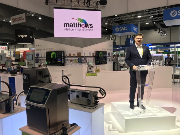 Mark Dingley, CEO of Matthews, announces the rebrand.