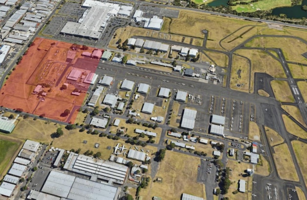 An aerial view of Moorabbin Airport showing the approximate area to be excised from the airside zone. (Google Earth image modified by Australian Flying)