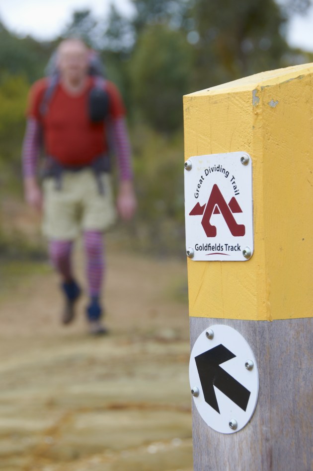 Goldfields Track marker post. M Ball