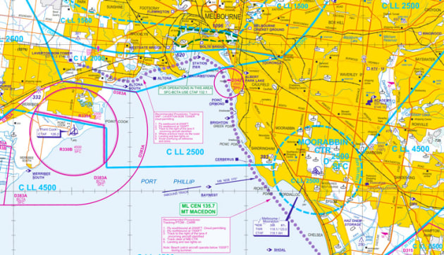 A section of the 8 November 2018 Melbourne VTC. (Airservices Australia)