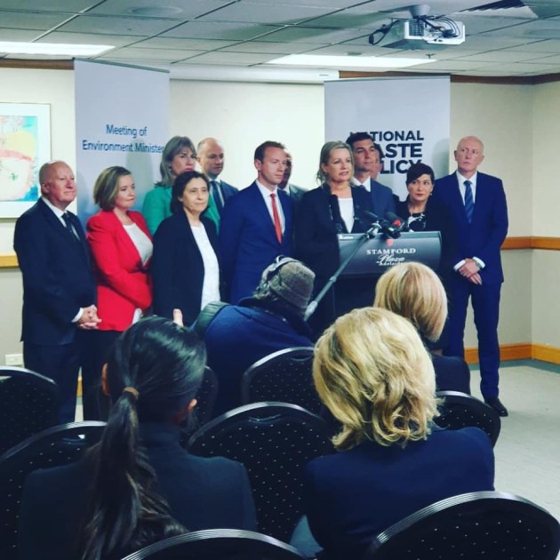 Federal and state environment ministers met in Adelaide to develop waste strategies. (Image: Department of the Environment and Energy on Twitter)
