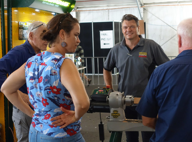 Mike Davies had a large range of Record Power gear on show, including the Coronet lathe shown here