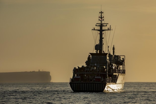 Minehunter HMAS Yarra in Jervis Bay during Exercise Cuttlefish 2020.
Defence