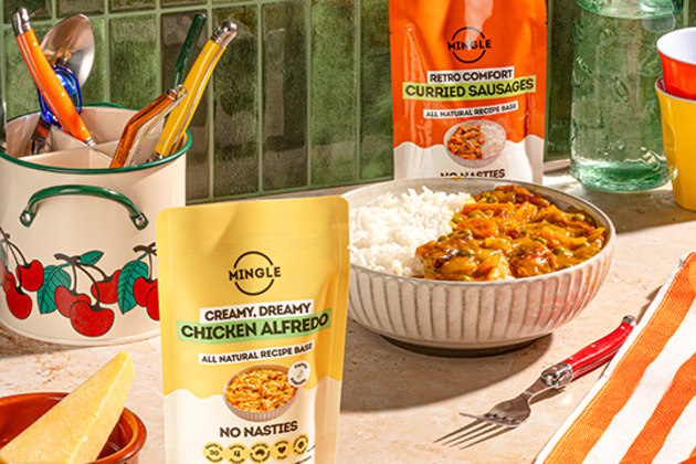 Mingle Seasoning's nostalgic dinner of the 90s range includes Chicken Alfredo, Curried Sausages and Beef Stroganoff.