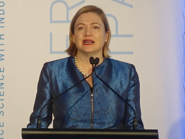 Chief Defence Scientist Professor Tanya Monro speaking at Scindicate 2019.
Nigel Pittaway