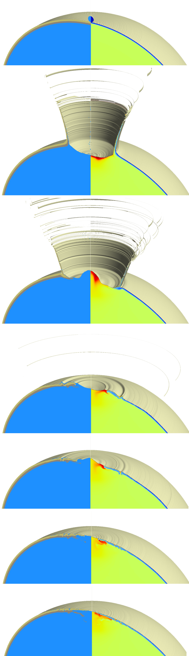 A snapshot series from the researcher detailing the impacts to the moon. (Supplied)