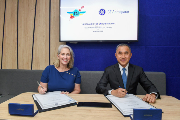 GE Aerospace and Thai Aviation Industries (TAI) have signed a Memorandum of Understanding (MoU) to explore capabilities and opportunities to provide maintenance, repair, and overhaul (MRO) support for GE Aerospace&rsquo;s engines on platforms operated by the Royal Thai Government and the Royal Thai Armed Forces.

Credit: GE Aerospace