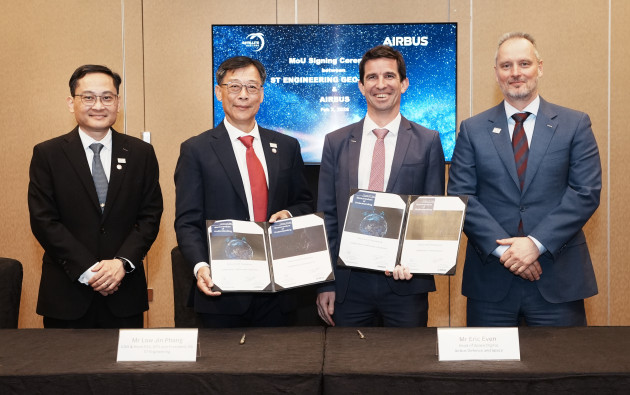 Airbus Defence and Space, and ST Engineering have signed two Memorandums of Understanding to jointly explore and develop advanced satellite capabilities and digital solutions.&nbsp;&nbsp;

Credit: Airbus
