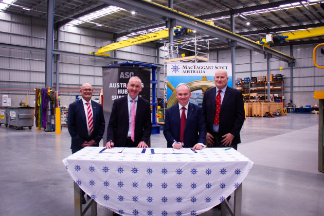 L-R: Ivan Witt, General Counsel and Company Secretary ASC; Ben Pudney, Executive Manager Supply Chain ASC; Peter Richings, Director and General Manager MTSA; and Richard Prenter, Director MacTaggart Scott.
Credit: ASC
