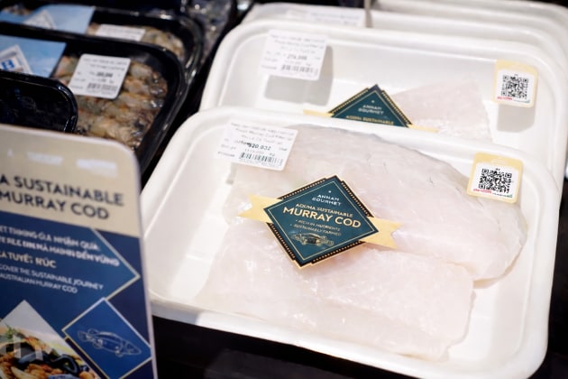 Aquna Sustainable Murray Cod was exported to Vietnam, with a DAFF-funded project explored how traceability information could be communicated through digital technologies, including QR codes that provided access to information about product origin and production.
Source: Griffith University
