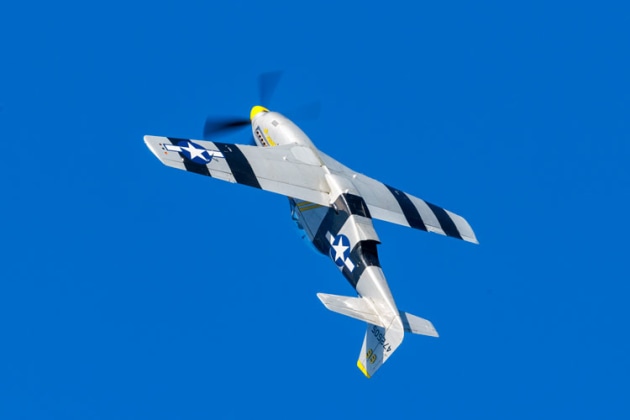 A P-51 Mustang during the air display at Watts Bridge. (John Absolon)