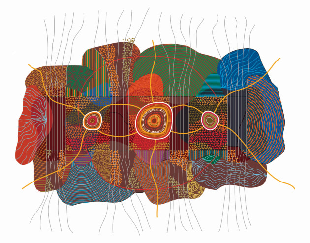 &lsquo;Together We Grow, Together We Prosper&rsquo; artwork by&nbsp;David&nbsp;Williams of&nbsp;Gilimbaa.