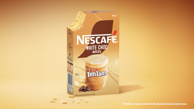 Nescaf&eacute; and Arnott&rsquo;s Tim Tam have teamed up to launch Nescaf&eacute; White Choc Mocha inspired by Tim Tam.
Source: Nescaf&eacute;