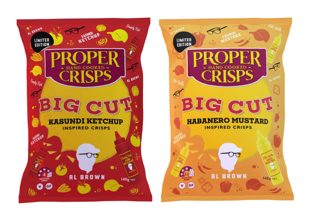 New Zealand-based chip brand, Proper Crisps, has launched two new limited-edition flavours to its Big Cut range &ndash; Kasundi Ketchup and Habanero Mustard.
Source: Proper Crisps