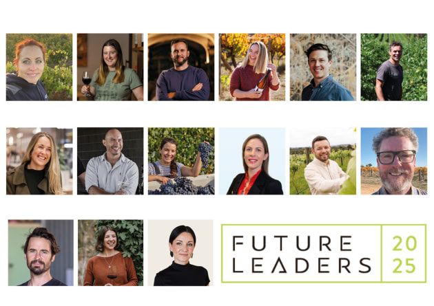 Wine Australia and Australian Grape & Wine have selected the 2025 crop of the Future Leaders program, helping to develop the next generation of change-makers in Australia&rsquo;s grape and wine sector. From top, left to right: Andrea Roberts-Davison, Ashleigh Seymour, Brendan Hawker, Callie Jemmeson, Chris Mein, Daniel Mortimer, Emma Brown, Lachlan Aird, Madeleine Marson, Marianne Duluk, Matt Duggan, Nick Baverstock, Nick Dugmore, Nicola Reid and Tash Stoodley.
Source: Wine Australia