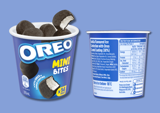 Oreo Mini Bites, a new frozen collaboration between Mondelēz International and Peters Ice Cream, have landed in Australia.
Source: Peters Ice Cream