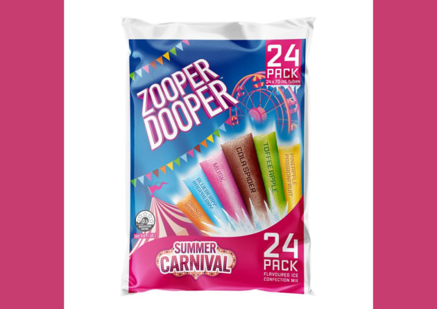 Bega Group icy pole brand, Zooper Dooper, has released a full collection of six new flavours, sourced from the fans &ndash; the Summer Carnival range.
Source: Bega Group