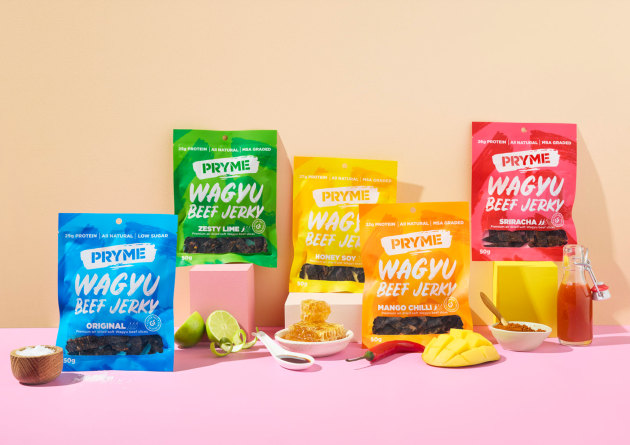 Meat food technology company, Pryme Snacks Australia, is accelerating its national retail expansion, launching its Wagyu Jerky product range in Ampol stores across the country.
Source: Pryme/Sum Effect