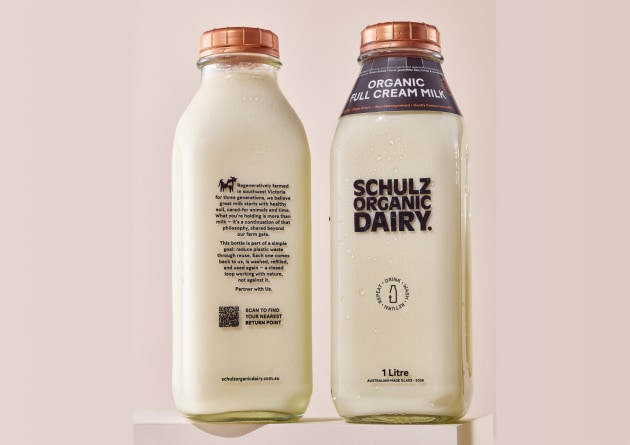 Schulz Organic Dairy has released a new Australian-made returnable glass milk bottle in Victoria, marking the return of bottle production to Australia after nine years.
Source: Schulz