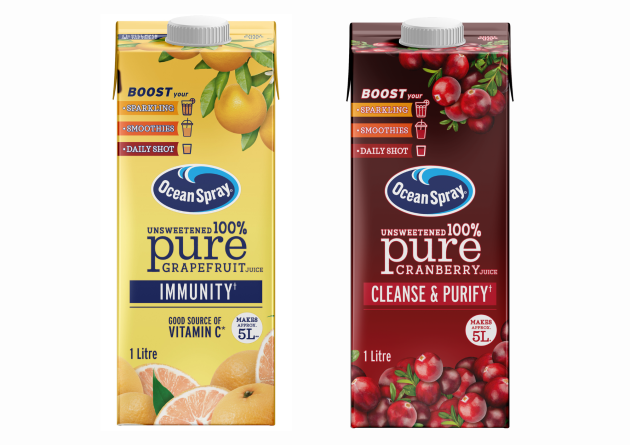Farmer co-operative, Ocean Spray, is expanding its Pure juice range in Australia, with the launch of Pure Grapefruit, an unsweetened 100 per cent white grapefruit juice that adds a flavour and immunity boost to any beverage.
Source: Ocean Spray