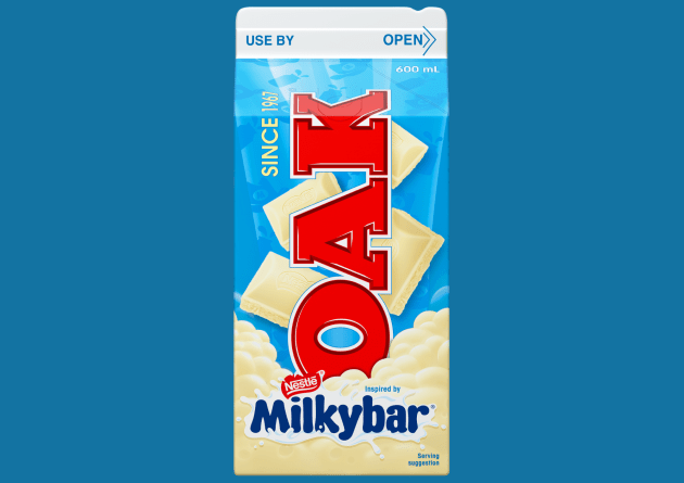 Oak has collaborated with Milkybar to launch an iconic new flavour full of nostalgia, bringing together white chocolate creaminess with &ldquo;the cure for hungrythirsty&rdquo;.
Source: Oak
