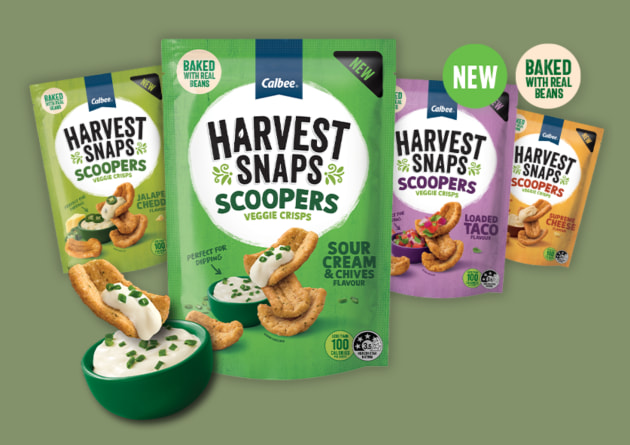 Calbee America&rsquo;s flagship brand, Harvest Snaps, has launched a brand new better-for-you snack. The Harvest Snaps Scoopers are a crisp and healthy snack, and the perfect shape for dipping.
Source: Harvest Snaps