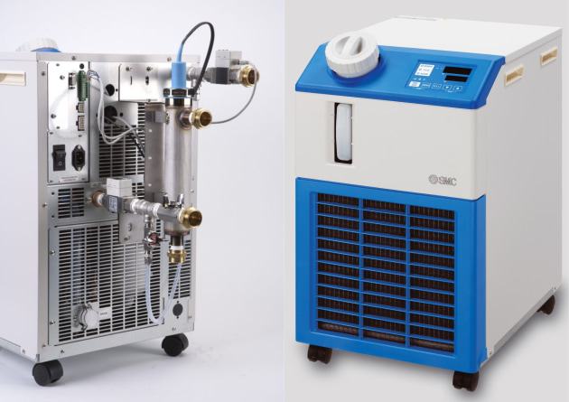 The SMC Corporation is taking action to reduce greenhouse gas emissions, developing the new chiller product range with low GWP refrigerant R454C (GWP of 148) and the natural CO₂ refrigerant R744 (non-F-Gas).
Source: SMC
