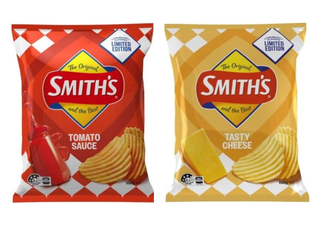 PepsiCo Australia brand, Smith&rsquo;s Chips, has listened to fan requests, bringing back two popular flavours of Crunchy Classics &ndash; Tomato Sauce and Tasty Cheese.
Source: Smith's