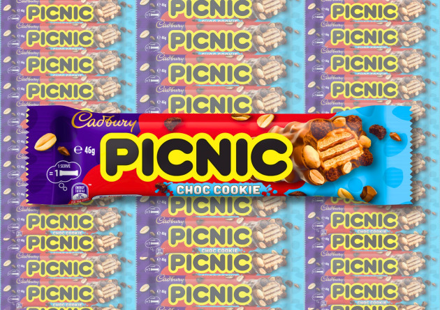 Cadbury Australia is expanding its snack portfolio with the launch of a brand-new Picnic bar &ndash; Picnic Choc Cookie. Available for a limited-time only.
Source: Cadbury