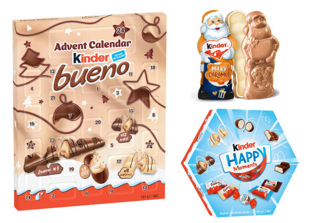 Confectionery company, Ferrero, has released its Kinder 2025 festive range &ndash; including the brand's first-ever Bueno Advent Calendar, featuring smooth hazelnut and crispy wafer treats.
Source: Kinder