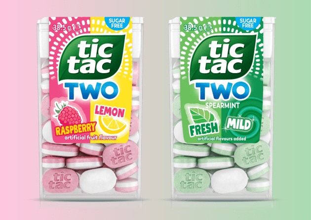 Italian confectionery company, Ferrero, has released a brand new innovation under its Tic Tac mint brand &ndash; Tic Tac Two, a larger take on the classic with two distinctive layers.
Source: Ferrero