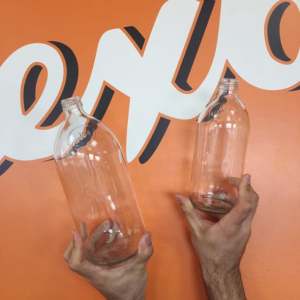 Nexba announced the bespoke 1L glass bottles with this picture on its Twitter page.
