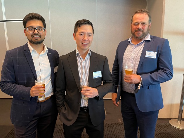 NHP Electrical Engineering's Sarang Mujumdar and Vinh Tang with Glenn Jacob of Rockwell Automation
