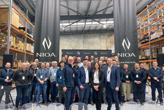 NIOA Group CEO Rob Nioa, right, wife Eliza, and NIOA Australia-New Zealand CEO Ben James, left, joined NIOA New Zealand General Manager Fraser Winskill and invited guests for the official opening of the company&rsquo;s new headquarters, warehouse and distribution centre in Christchurch.

Credit: NIOA Group