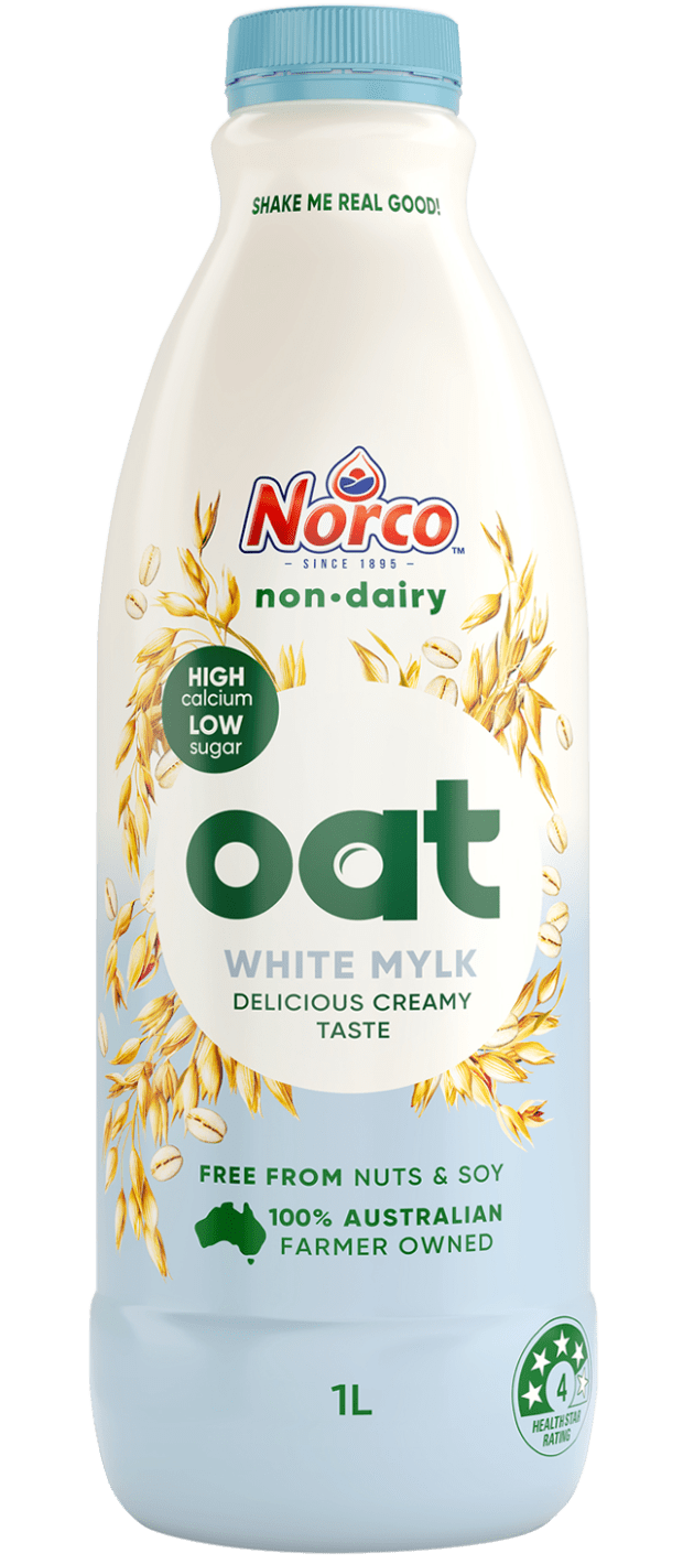 Norco&rsquo;s Oat Mylk is low in sugar and high in calcium.