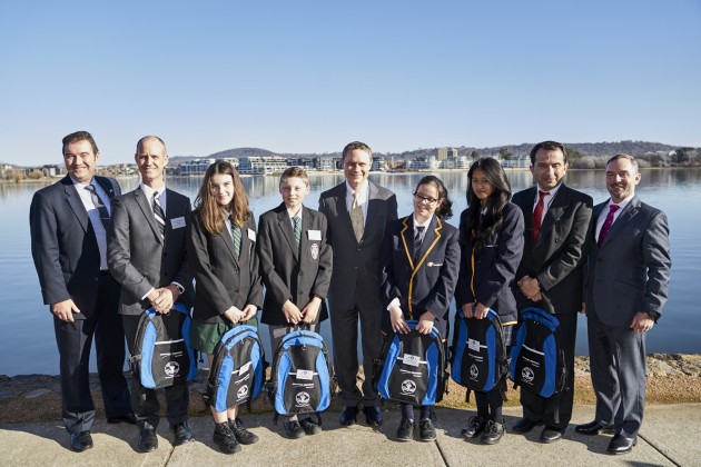 Caption: (L-R) Northrop Grumman Australia Chief Executive Ian Irving, The Canobolas Rural Technology High School teacher Matt Scott and students Ella Draper and Mark Selmes, Northrop Grumman Chairman and CEO Wes Bush, Sunshine College students Miette Petrarca and Talita Tran and teacher George Hatzikostas, and Northrop Grumman Chief Global Business Development Officer Dave Perry. 
Credit: Northrop Grumman
