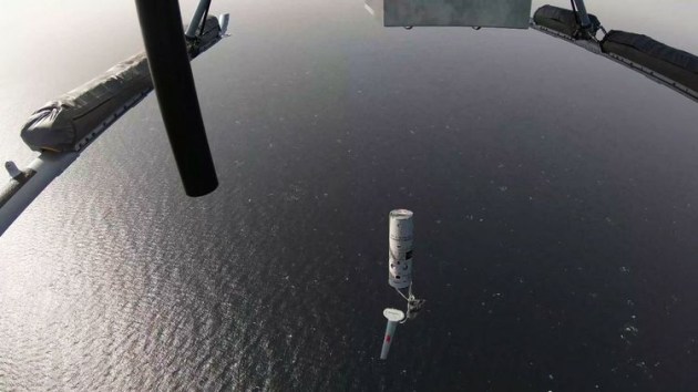 The successful demonstration on October 29 was the first time a vertical takeoff surrogate unmanned aerial system (VTUAS) had been used to conduct a large area multistatic acoustic search. (Supplied)