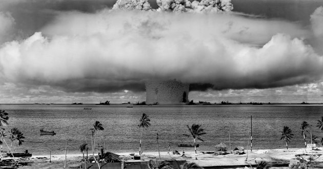 A US nuclear test at Bikini Atoll in the Marshall Islands.
Wikimedia Commons