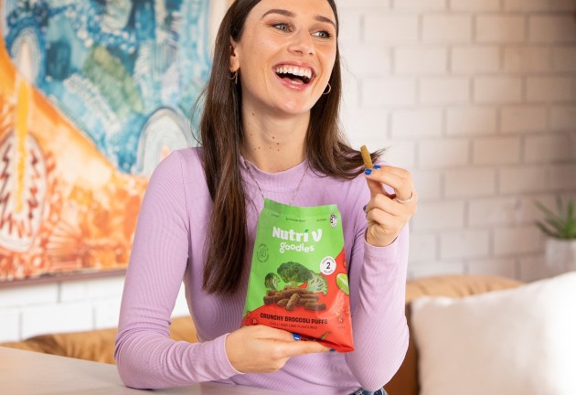 Nutri V Goodies are made with Australian grown and made vegetables destined for waste or animal feed into veggie puffs snack foods. Image: Coles Group