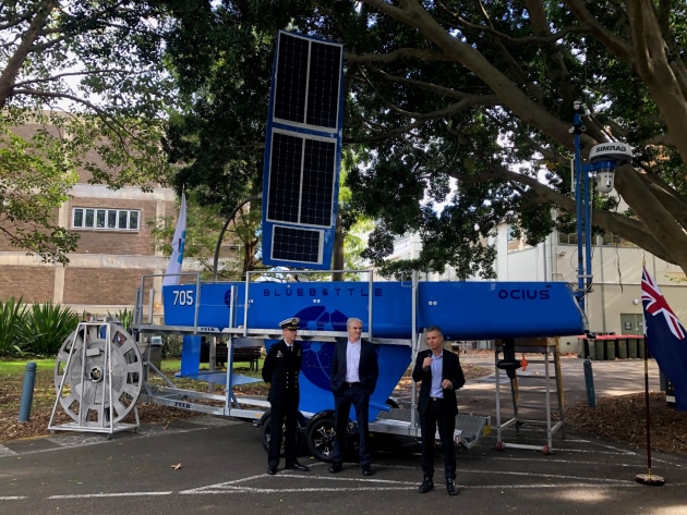 The fifth Bluebottle uncrewed surface vessel (USV) for the Navy was handed over at Ocius Technologies&rsquo; Randwick headquarters on 9 June. (Julian Kerr)