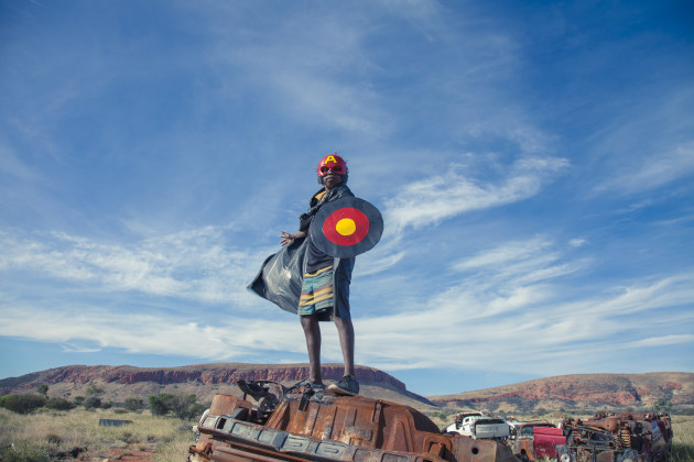 Tony Albert, David Charles Collins and Kieran Lawson, Warakurna Superheroes #1, 2017. Courtesy the artists and Sullivan + Strumpf.